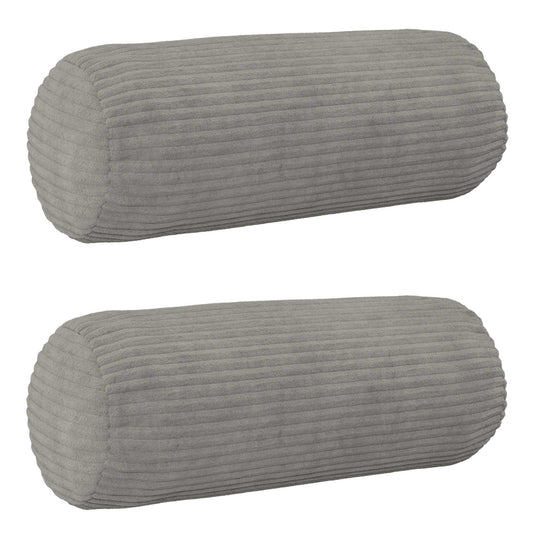 Cushion Cover 2 pcs HEERLEN Light Grey Ø 15 x 40 cm Corduroy