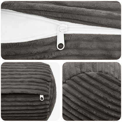 Cushion Cover 6 pcs HEERLEN Dark Grey Ø 15 x 40 cm Corduroy