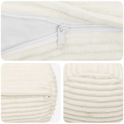 Cushion Cover 2 pcs HEERLEN Cream Ø 15 x 40 cm Corduroy