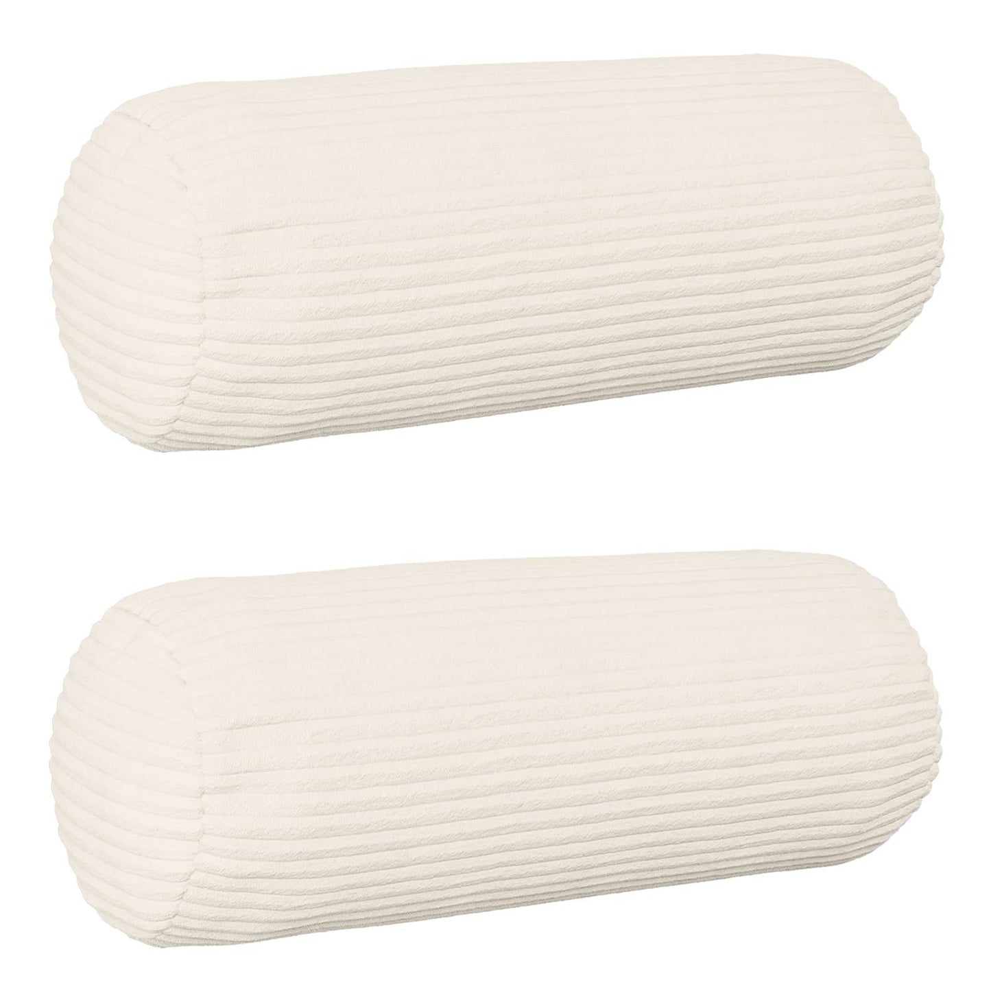 Cushion Cover 2 pcs HEERLEN Cream Ø 15 x 40 cm Corduroy