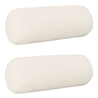 Cushion Cover 2 pcs HEERLEN Cream Ø 15 x 40 cm Corduroy