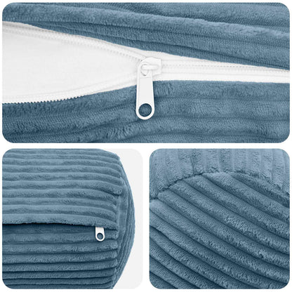 Cushion Cover 2 pcs HEERLEN Blue Ø 15 x 40 cm Corduroy