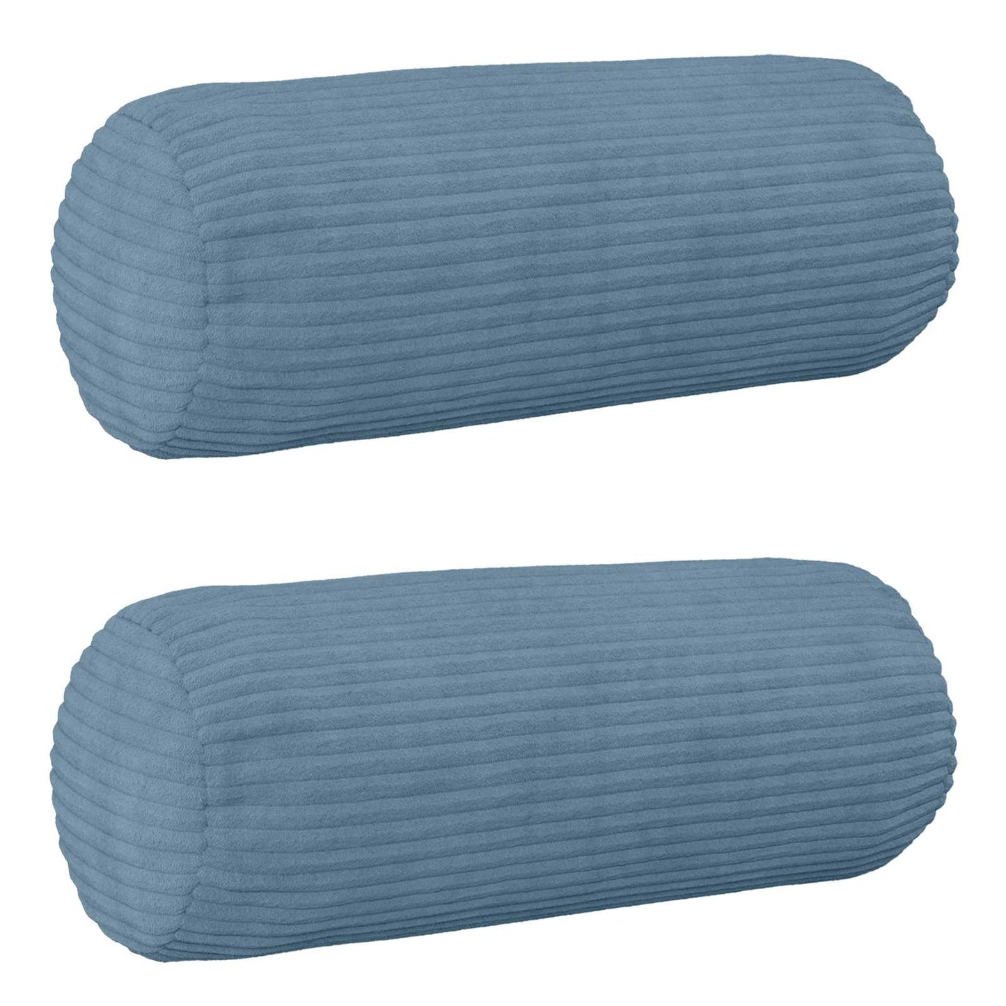 Cushion Cover 2 pcs HEERLEN Blue Ø 15 x 40 cm Corduroy