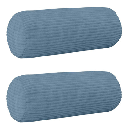 Cushion Cover 2 pcs HEERLEN Blue Ø 15 x 40 cm Corduroy