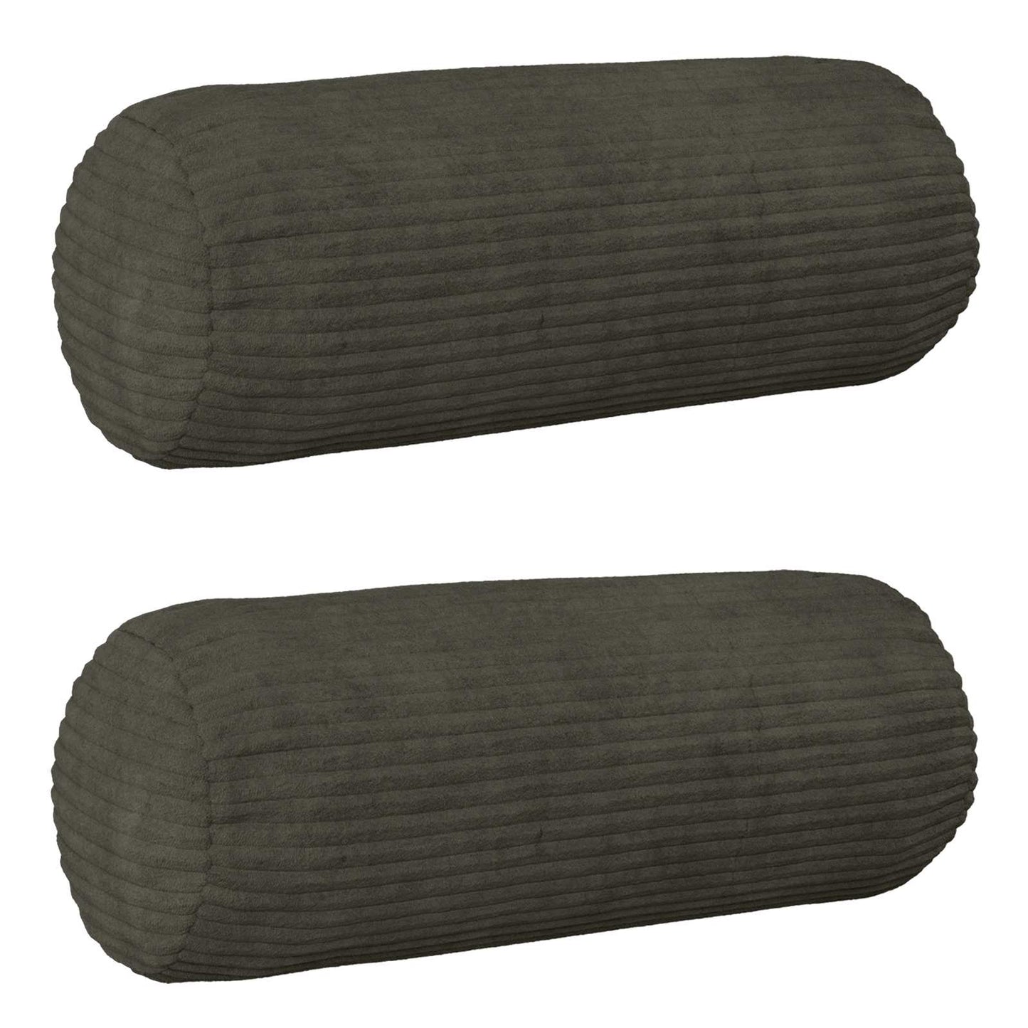 Cushion Cover 2 pcs HEERLEN Anthracite Ø 15 x 40 cm Corduroy