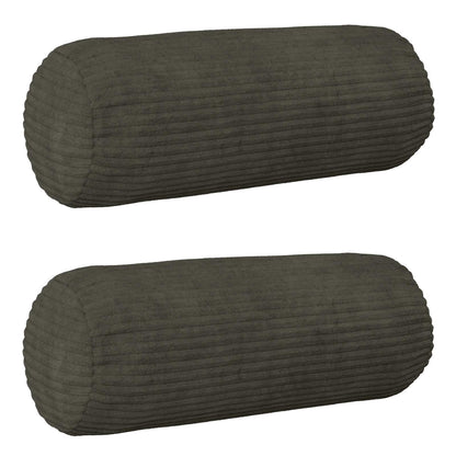 Cushion Cover 2 pcs HEERLEN Anthracite Ø 15 x 40 cm Corduroy