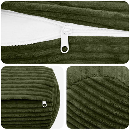 Cushion Cover 2 pcs HEERLEN Green Ø 15 x 40 cm Corduroy