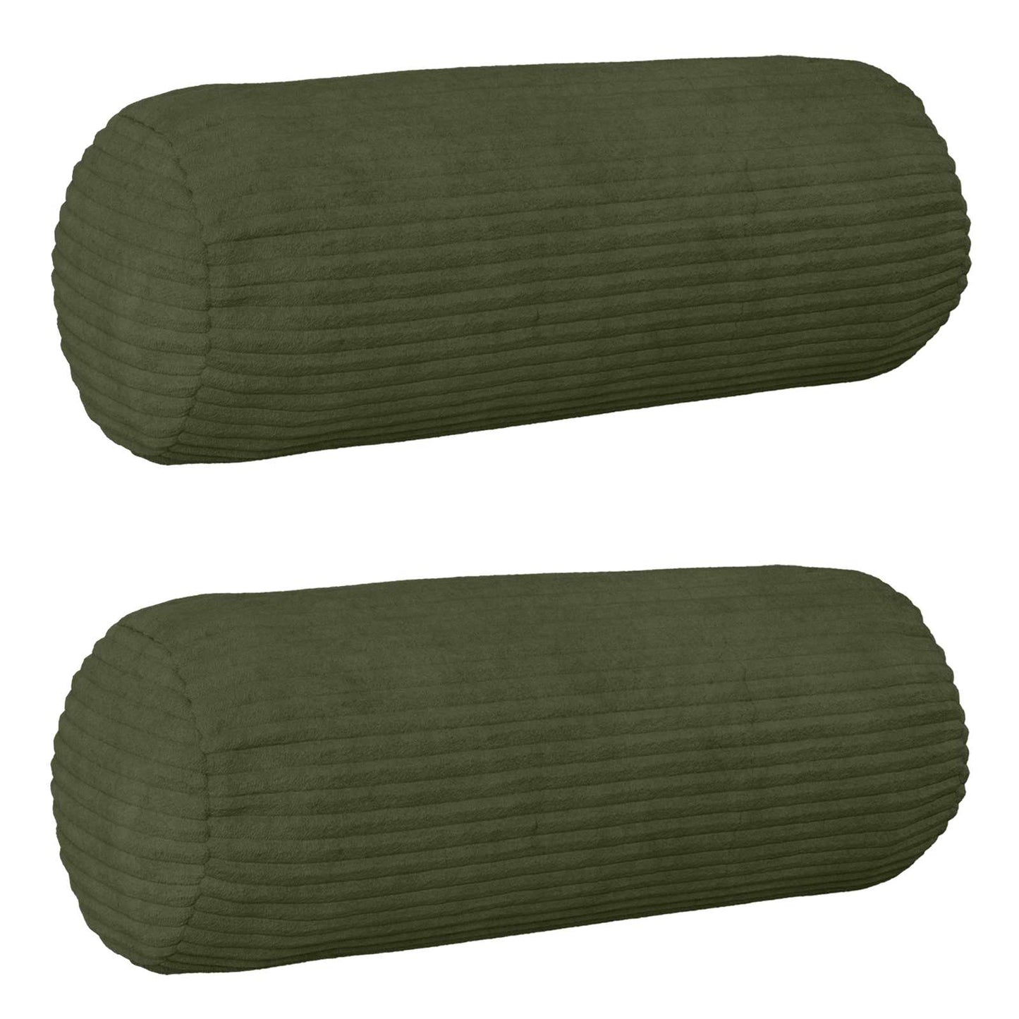 Cushion Cover 2 pcs HEERLEN Green Ø 15 x 40 cm Corduroy