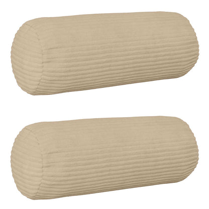 Cushion Cover 2 pcs HEERLEN Taupe Ø 15 x 40 cm Corduroy