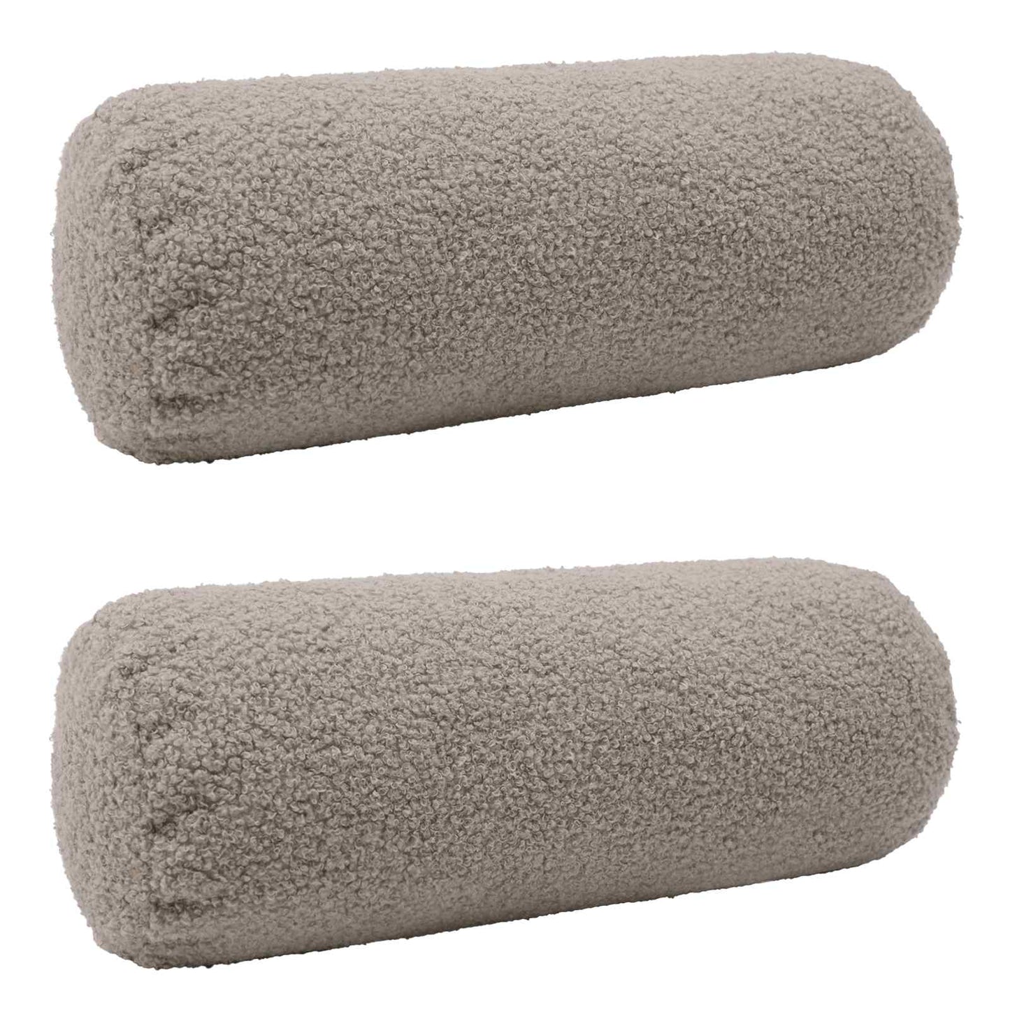 Cushion Cover 2 pcs HEERLEN Light Grey Ø 15 x 40 cm Bouclé
