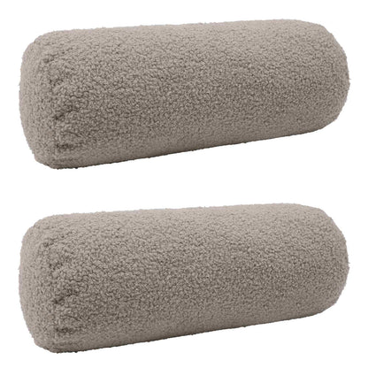 Cushion Cover 2 pcs HEERLEN Light Grey Ø 15 x 40 cm Bouclé