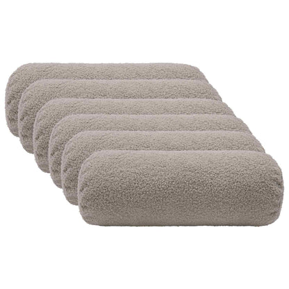 Cushion Cover 6 pcs HEERLEN Light Grey Ø 15 x 40 cm Bouclé