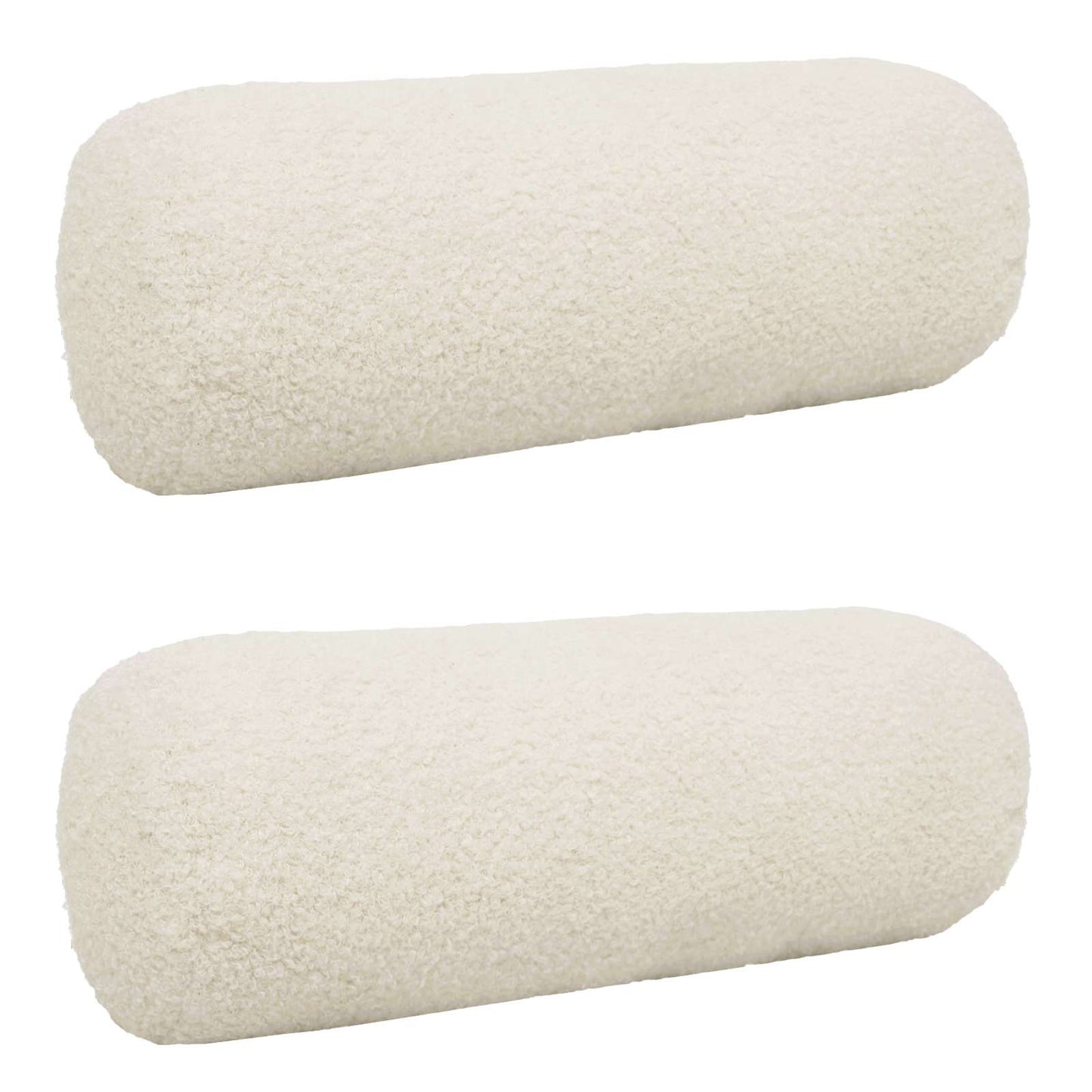 Cushion Cover 2 pcs HEERLEN Cream Ø 15 x 40 cm Bouclé