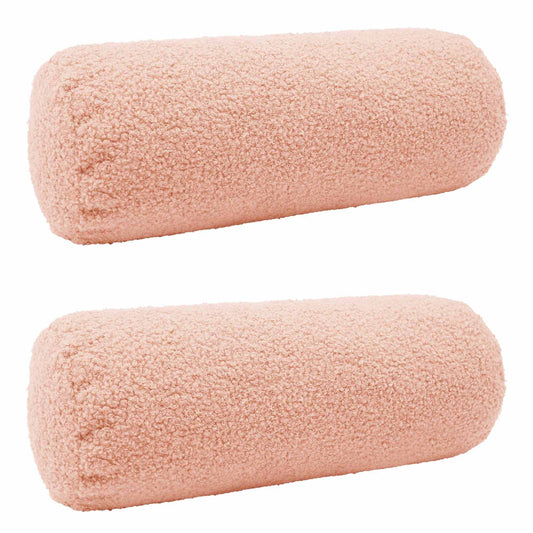Cushion Cover 2 pcs HEERLEN Pink Ø 15 x 40 cm Bouclé