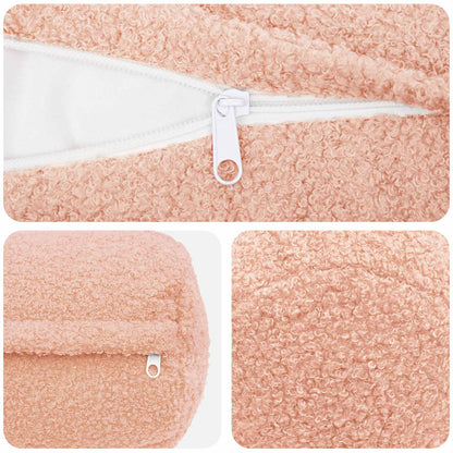 Cushion Cover 6 pcs HEERLEN Pink Ø 15 x 40 cm Bouclé