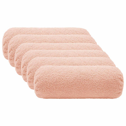 Cushion Cover 6 pcs HEERLEN Pink Ø 15 x 40 cm Bouclé