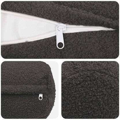 Cushion Cover 2 pcs HEERLEN Dark Grey Ø 15 x 40 cm Bouclé
