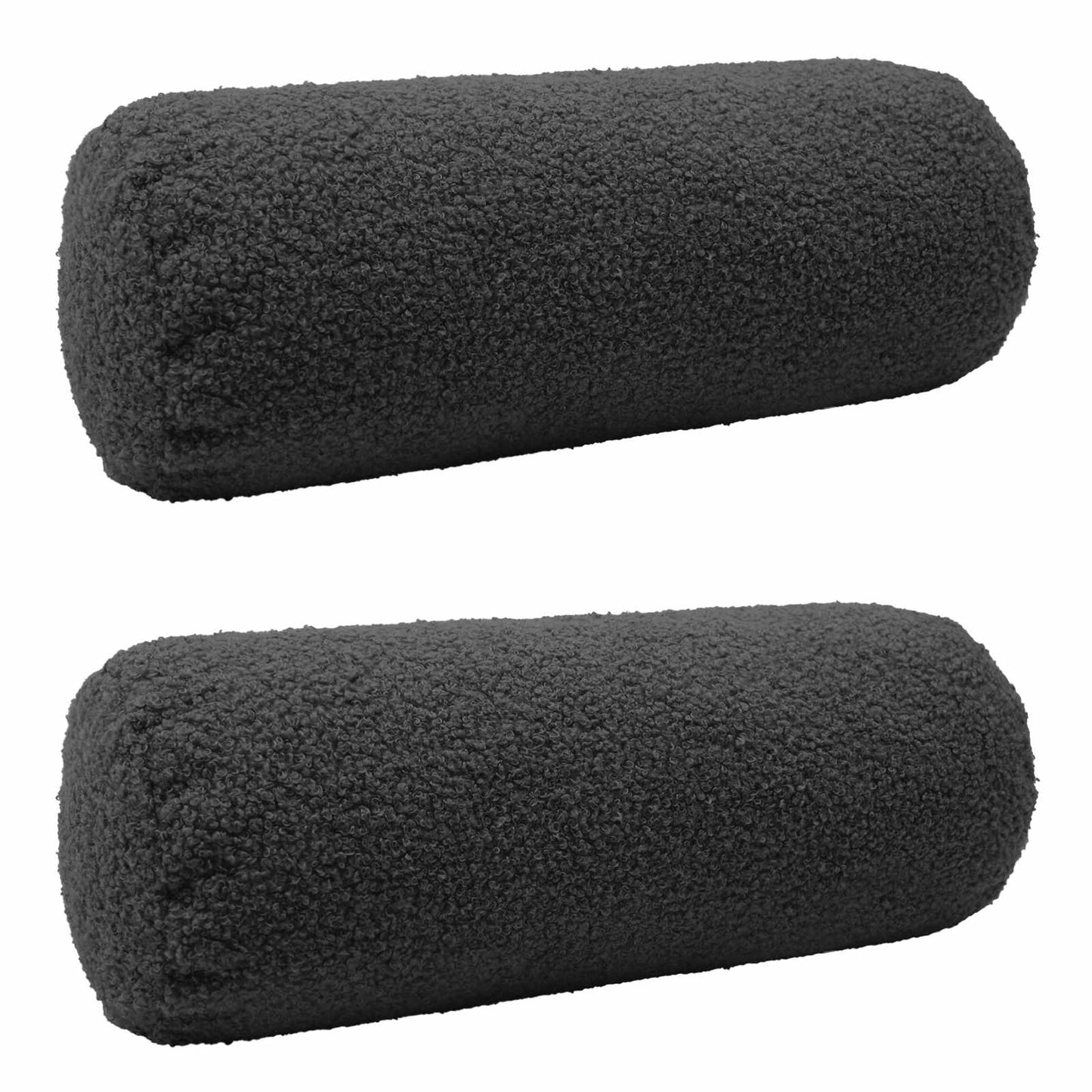 Cushion Cover 2 pcs HEERLEN Dark Grey Ø 15 x 40 cm Bouclé