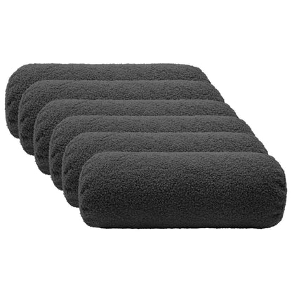 Cushion Cover 6 pcs HEERLEN Dark Grey Ø 15 x 40 cm Bouclé