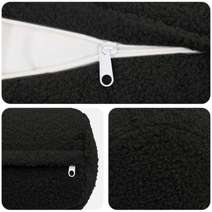 Cushion Cover 2 pcs HEERLEN Black Ø 15 x 40 cm Bouclé