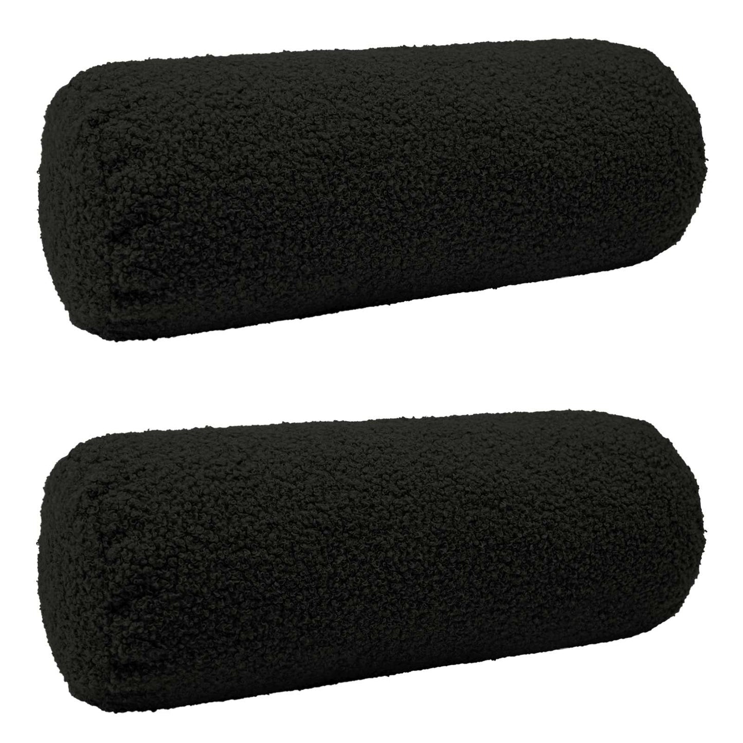 Cushion Cover 2 pcs HEERLEN Black Ø 15 x 40 cm Bouclé