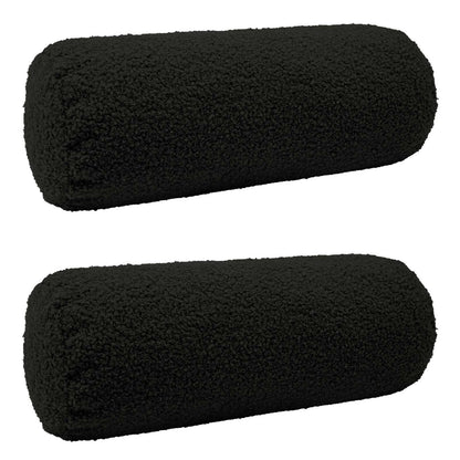 Cushion Cover 2 pcs HEERLEN Black Ø 15 x 40 cm Bouclé