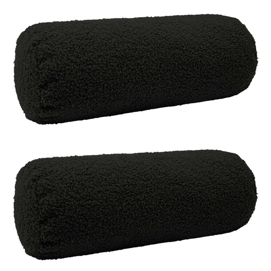 Cushion Cover 2 pcs HEERLEN Black Ø 15 x 40 cm Bouclé