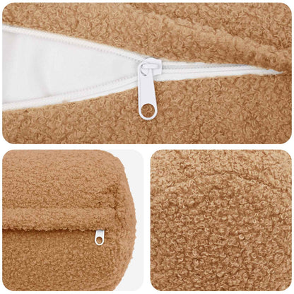 Cushion Cover 2 pcs HEERLEN Beige Ø 15 x 40 cm Bouclé