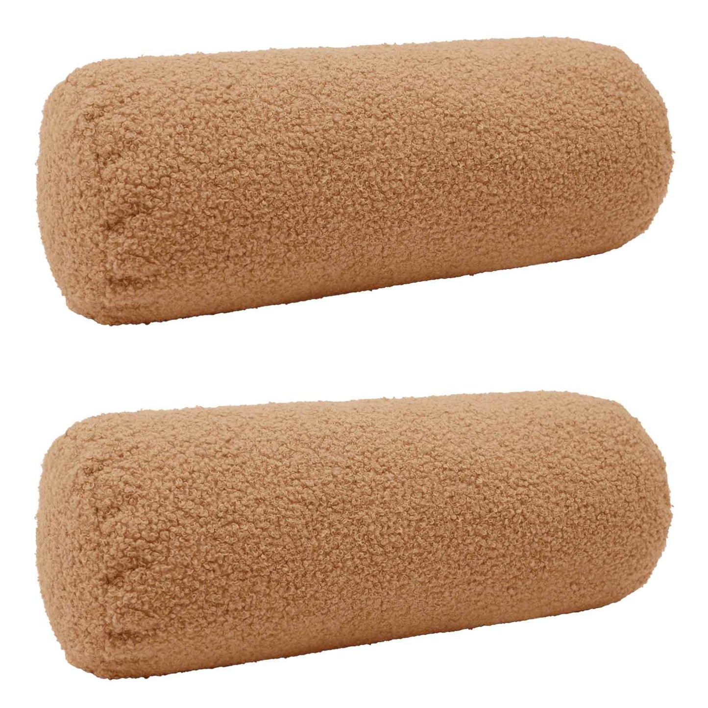 Cushion Cover 2 pcs HEERLEN Beige Ø 15 x 40 cm Bouclé