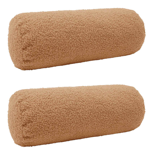 Cushion Cover 2 pcs HEERLEN Beige Ø 15 x 40 cm Bouclé
