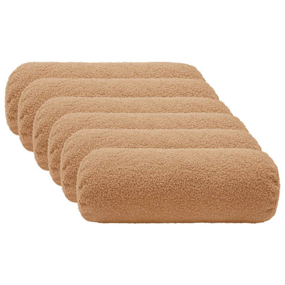 Cushion Cover 6 pcs HEERLEN Beige Ø 15 x 40 cm Bouclé