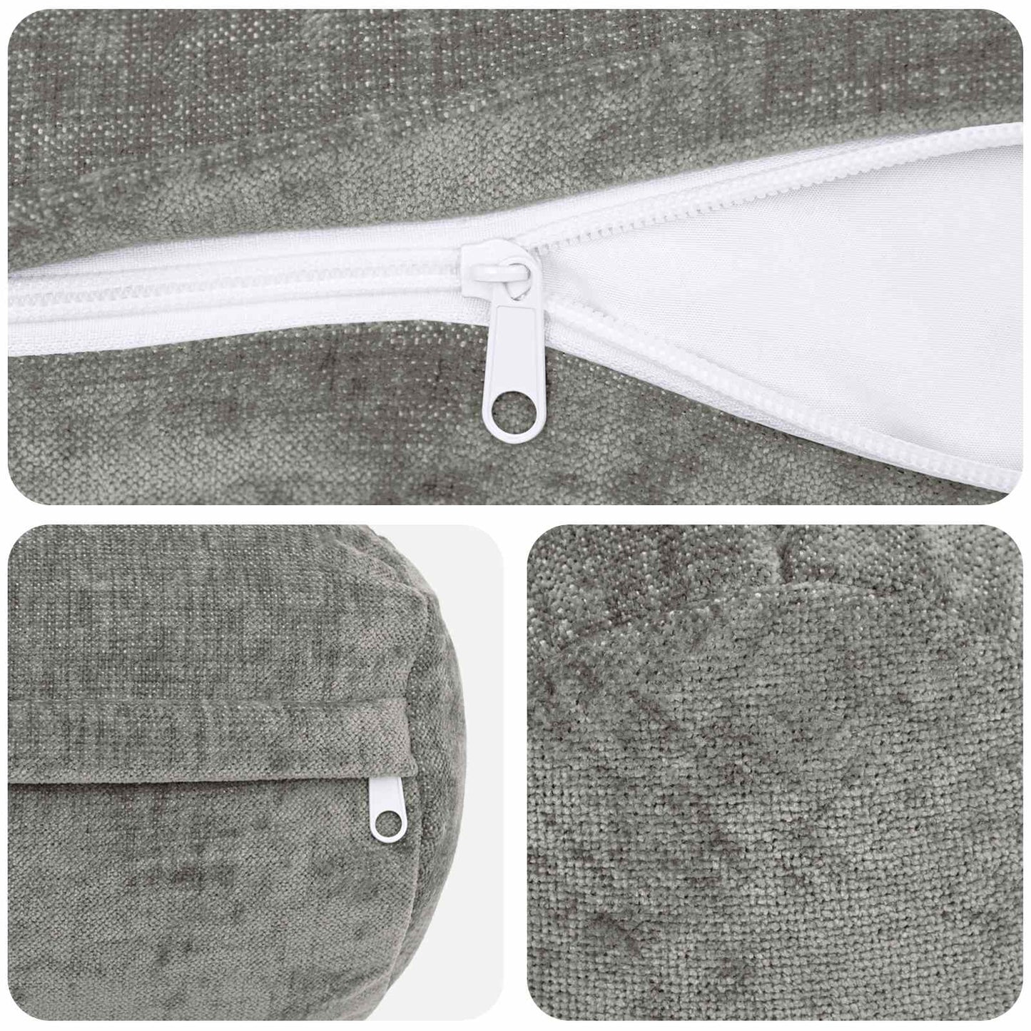 Cushion Cover 6 pcs HEERLEN Dark Grey Ø 15 x 40 cm