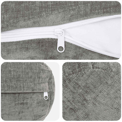 Cushion Cover 6 pcs HEERLEN Dark Grey Ø 15 x 40 cm