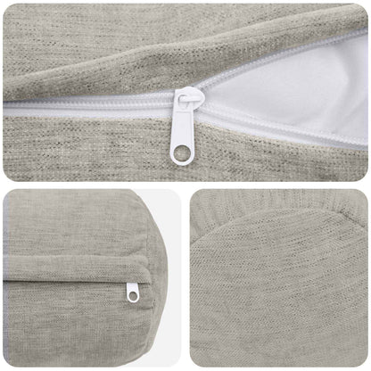 Cushion Cover 6 pcs HEERLEN Light Grey Ø 15 x 40 cm