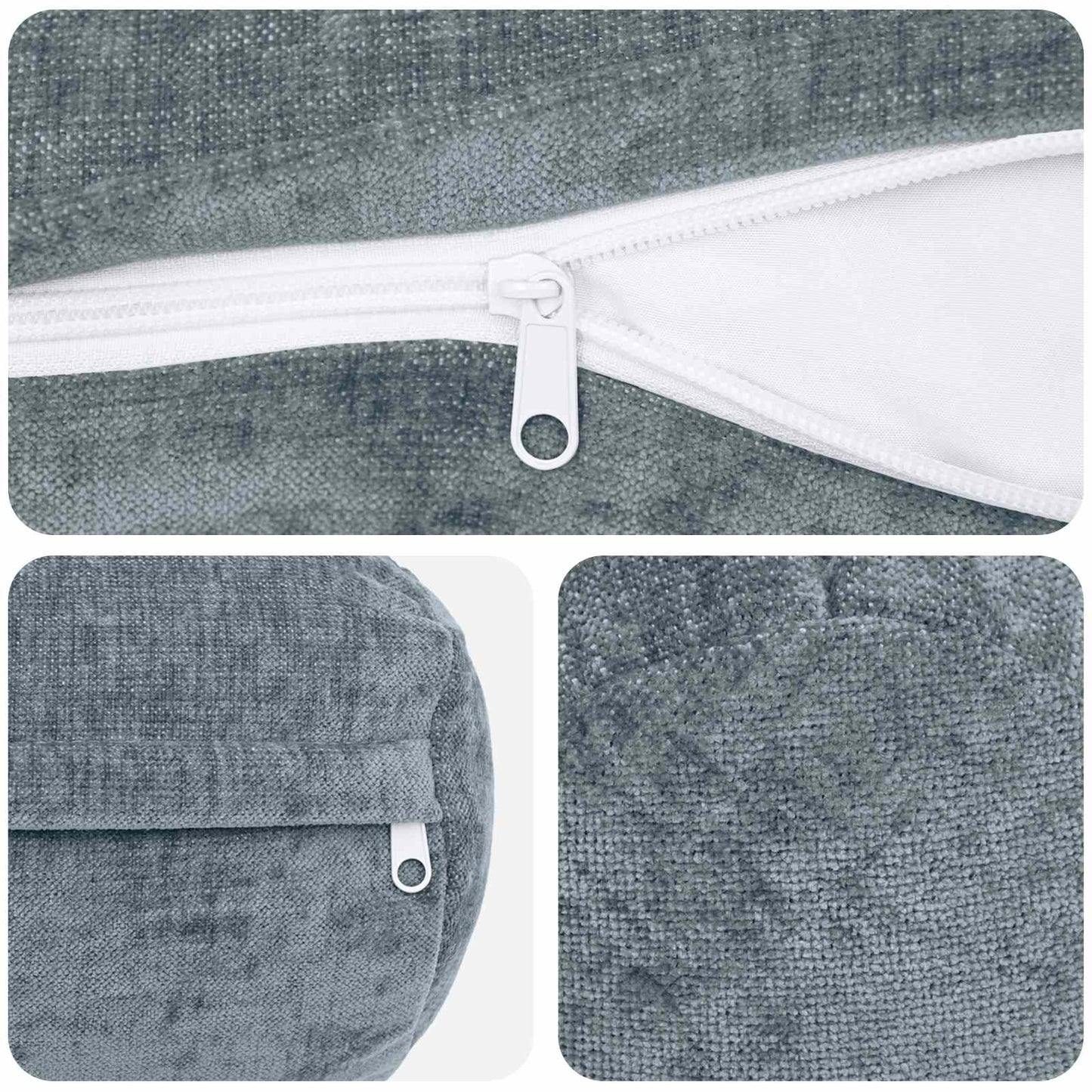 Cushion Cover 6 pcs HEERLEN Light Blue Ø 15 x 40 cm
