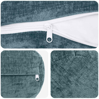 Cushion Cover 6 pcs HEERLEN Blue Ø 15 x 40 cm Chenille Fabric