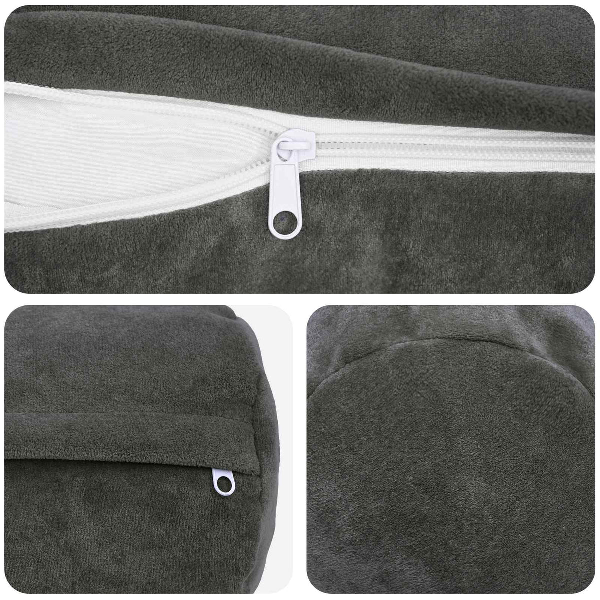 Cushion Cover 2 pcs HEERLEN Anthracite Ø 15 x 40 cm