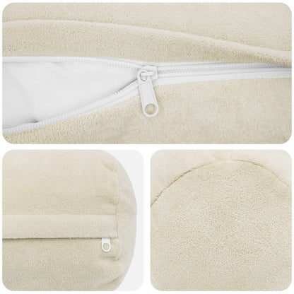 Cushion Cover 2 pcs HEERLEN Cream Ø 15 x 40 cm