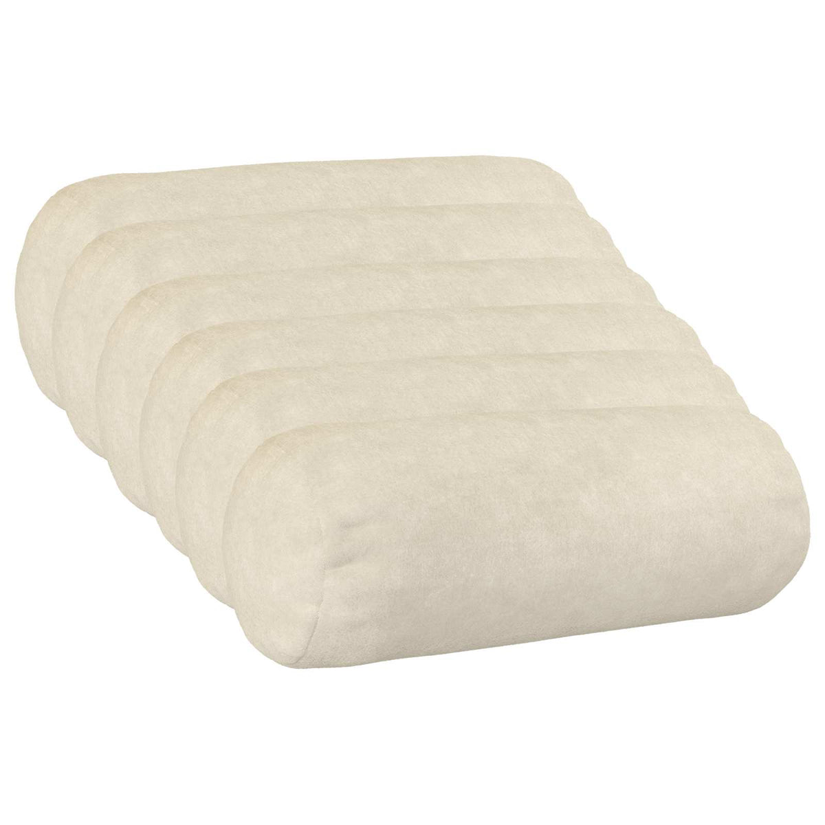 Cushion Cover 6 pcs HEERLEN Cream Ø 15 x 40 cm