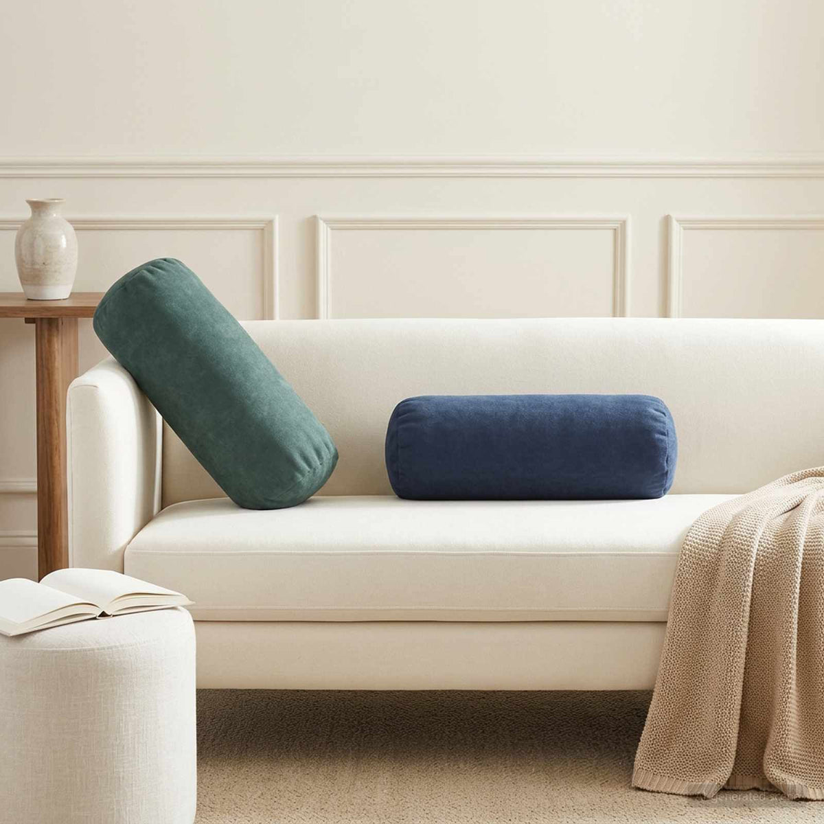 Cushion Cover 2 pcs HEERLEN Sea Blue Ø 15 x 40 cm
