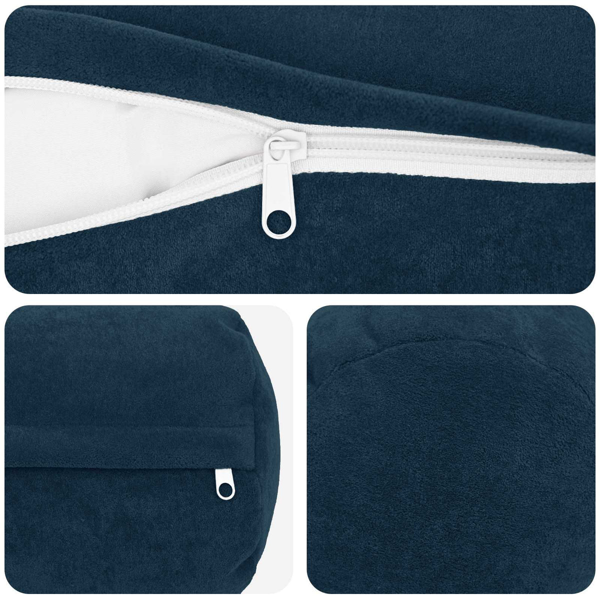 Cushion Cover 6 pcs HEERLEN Blue Ø 15 x 40 cm Microfiber Fleece