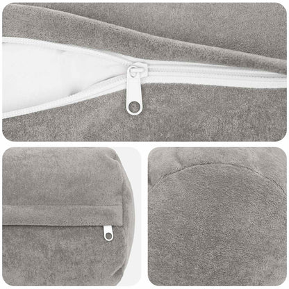 Cushion Cover 2 pcs HEERLEN Light Grey Ø 15 x 40 cm