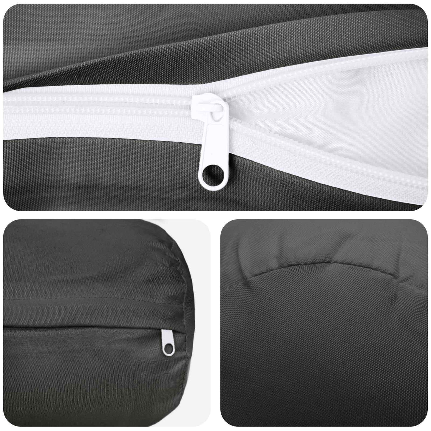 Cushion Cover 2 pcs HEERLEN Anthracite Ø 15 x 40 cm Polyester