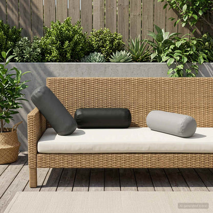 Cushion Cover 2 pcs HEERLEN Anthracite Ø 15 x 40 cm Polyester