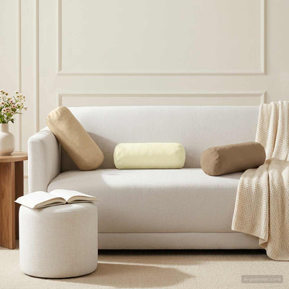 Cushion Cover 2 pcs HEERLEN Taupe Ø 15 x 40 cm Polyester