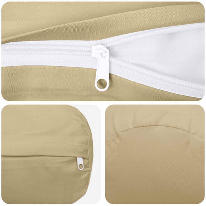 Cushion Cover 6 pcs HEERLEN Beige Ø 15 x 40 cm Polyester
