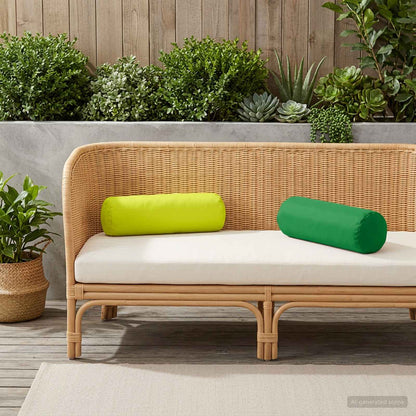 Cushion Cover 2 pcs HEERLEN Bright Green Ø 15 x 40 cm Polyester
