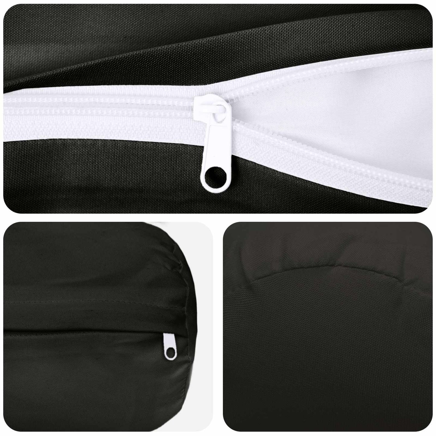 Cushion Cover 6 pcs HEERLEN Black Ø 15 x 40 cm Polyester