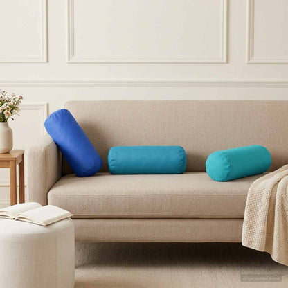 Cushion Cover 6 pcs HEERLEN Light Blue Ø 15 x 40 cm Polyester