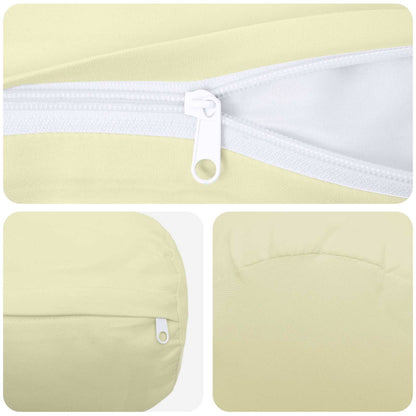 Cushion Cover 2 pcs HEERLEN Cream Ø 15 x 40 cm Polyester